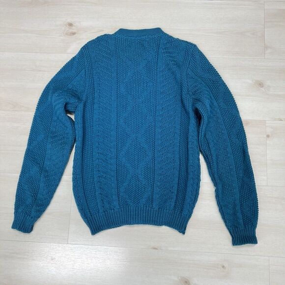 Vintage Pendleton 100% Virgin Wool Sweater Teal Blue Cardigan Women S USA Made - Picture 8 of 8